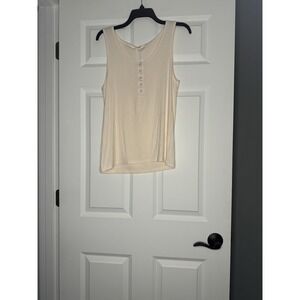 Thread And Supply Sleeveless Ribbed Tank Top Large Cream Nwt